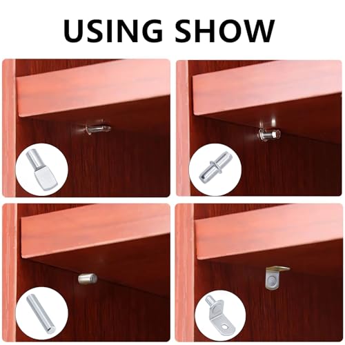 120 Pcs Nickel Plated Shelf Pins Kit - Support Pegs for Bookcase, Kitchen & Closet Shelves