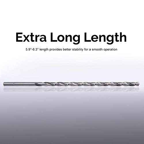 5Pcs 150mm Extra Long Drill Bit High Speed Steel Straight Shank Tool Sets 2-5 mm for Wood Plastic and Aluminum