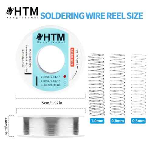 HengTianMei 63/37 Rosin Core Tin Lead Solder Wire For Electrical Soldering(0.3mm/50g)