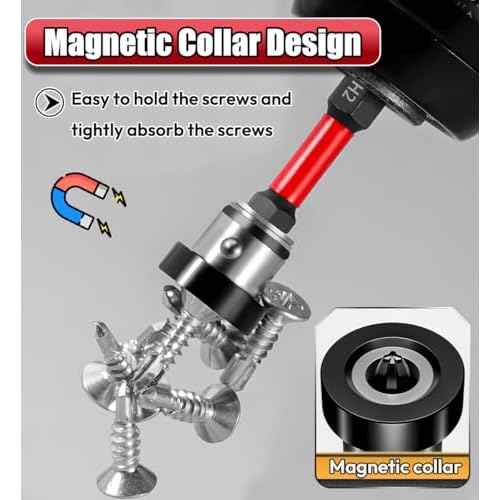 5pcs Drywall Screw Setter, Magnetic Positioning Screwdriver Bits PH2 Bits, 1/4" Hex Shank Drywall Screw Bit, Plasterboard Screws Locating Batch Head Drilling Tools, 50mm