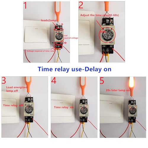 AC 110V Delay Timer Relay 0-60 Seconds with Base Socket for Automation