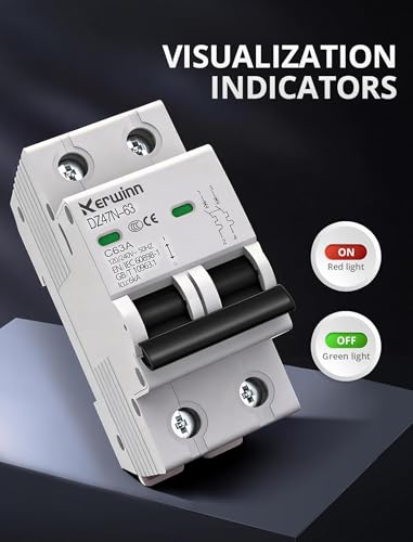32A AC Miniature Circuit Breaker 2-Pole 120/240V DIN Rail Mount, Grid-Tied Solar & Home Use