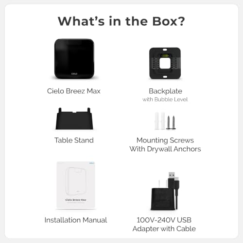 Cielo Breez Max Smart WiFi Thermostat for Mini-Split & AC - Black