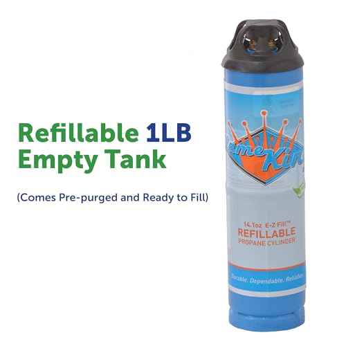 Flame King 1LB Empty Propane Welding Cylinder Tank, Reusable & Transportable - Safe and Legal Refill Option, 14.1 oz, Blue (2-Pk)