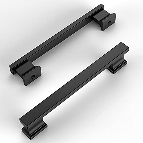 Amerdeco 10 Pack Matte Black 5-Inch Cabinet Pulls with 5" Center Hole