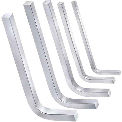 5pcs L Shaped Square Head Wrench, 3/4/5/6/7 mm Square Head Allen Wrench, Chromium Vanadium Steel Square Key Screwdriver Set for Pocket Hole Screws