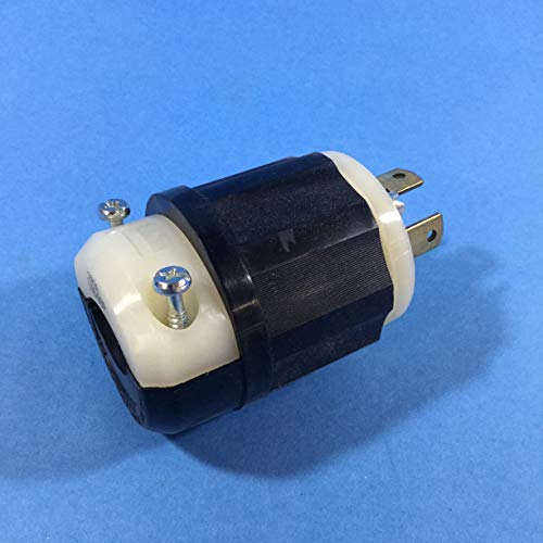 Leviton Industrial Grade 30 Amp 480V 3-Phase Locking Plug NEMA L16-30P - Black-White, Model 2731
