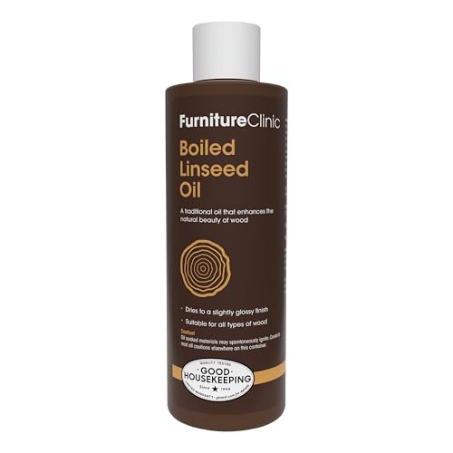 Furniture Clinic Boiled Linseed Oil 8.5 fl oz for Wood Stone & Metal - Natural Finish