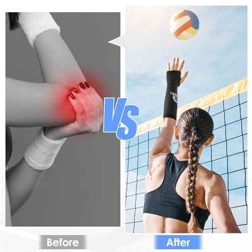 Volleyball Arm Sleeves Passing Hitting Forearm Sleeves with Protection Foam Pads and Thumb Hole,Padded Volleyball Sleeves for Kids Youth Girls 1 Pair Black