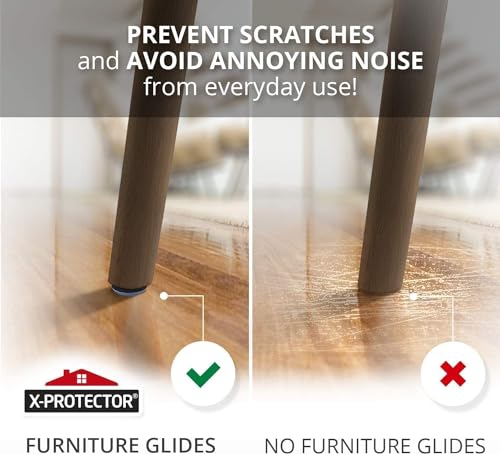 1 Inch Grey Furniture Chair Glides 24 pcs - Nail-on Floor Protectors for All Furniture