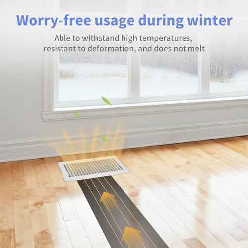 4" x 10" Floor Register - Heavy Duty Steel Walkable Floor Vents - Easy Adjust Air Supply Lever - Vent Covers for Home (White)