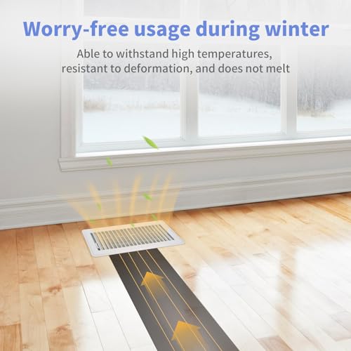 Howeall 4x10 White Floor Register - Heavy Duty Steel Vent Cover with Adjustable Airflow