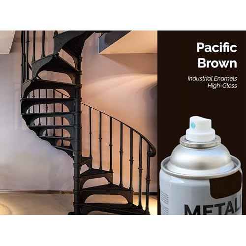 Paints For Industry Industrial Enamel, Aerosol Spray Paint - Steel Metal Iron Machinery - 1 Can (Pacific Brown) 4-S-3237