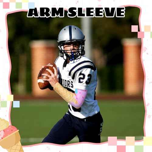 Ice Cream Baseball Arm Sleeves Cone Compression Arm Sleeves for Adult Sport Baseball Football
