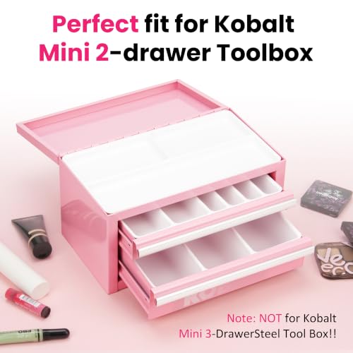 LUVCOSY Friction Slide 6-Pack Tool Box Organizer Trays for Kobalt 2-Drawer Mini Toolbox (10.36x5.75x0.55; 8.98x4.92x1.14; 8.98x4.92x2.05) – Drawer Inserts