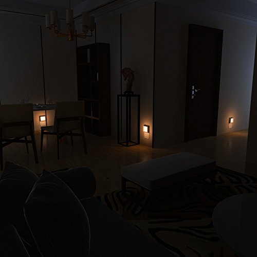 MAZ-TEK Warm White Dimmable Night Light with Auto Dusk to Dawn Sensor - 4 Pack