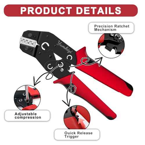 Terminal Crimping Tool and Multi-Purpose Wire Stripper Kit - Multiple jaw sizes, ratcheting design, Wire Crimper Tool - Ideal for mc4 crimping, wiring, repair electrical