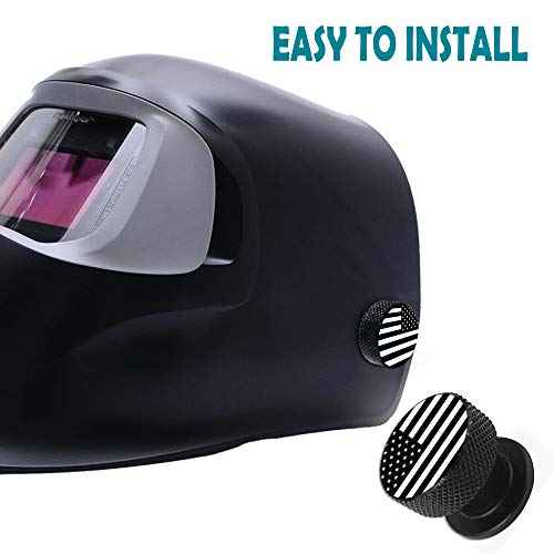 Welding Hood Pipeliner Helmet Fasteners-1Pair Black American USA Flag Pattern Aluminum Helmet Pipeliner Headgear Replacement Parts Accessories Screws Flip Hood, Anti-Rust and Durable (Black-zw) 2