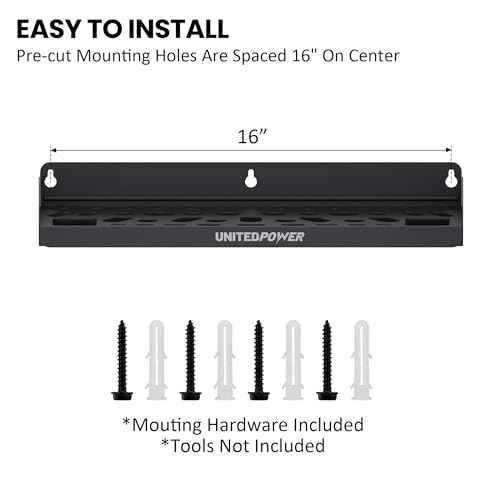 UNITEDPOWER Wall Mount Tool Storage Rack, Screwdriver Holder, Pliers Organizer, Wrench Utility Shelf, 51 Holes for Variety of Small Hand Tools, Workshop, Shed, Garage, Home