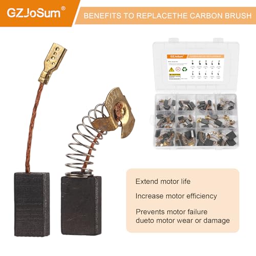 40 Pack Electric Motor Carbon Brushes Set, 10 Different Sizes for Replacement Repair Power Tool Part Electric Hammer Drills Angle Grinders Circular Table Saw