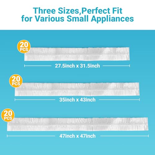 Rainflow 60-Pack Disposable Kitchen Appliance Dust Covers in S/M/L