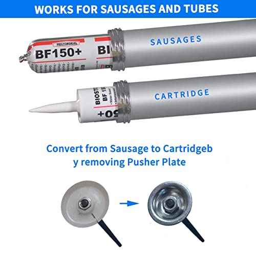 Sausage Caulking Gun Aluminum Front Cap and Diameter Piston Replacement Kit for Easy Repair Sausage and Bulk Caulk Guns