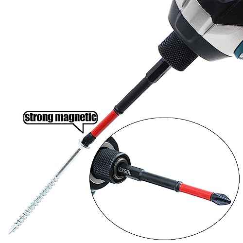 AUTOTOOLHOME 10 Pack Phillips PH2 Magnetic Anti Slip Screwdriver Bit Set 3-1/2" Length TS2 Anti-Slip Long Drill Bits Impact Driver Bits
