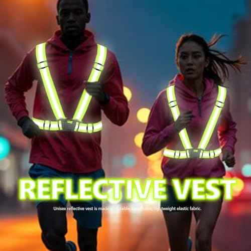 Reflective Safety Vest High Visibility Gear Warning Vest Adjustable Straps for Running Jogging Cycling Walking