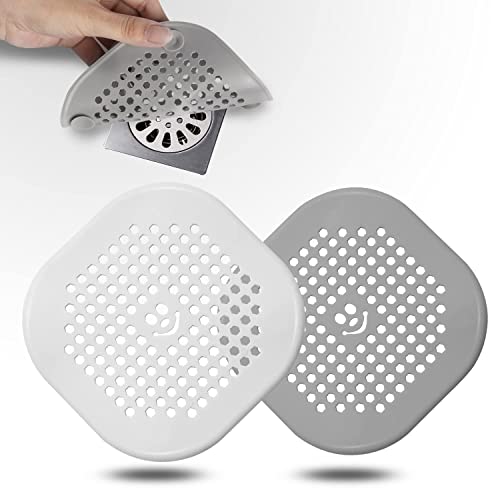 Couidl Gray Silicone Drain Hair Catcher for Shower & Sink – Pack of 2