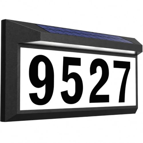 Eyrosa Solar Address Sign Lighted House Numbers - Black, 1 Pack