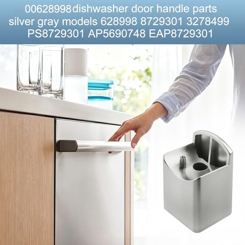 Dishwasher Door Handle End Cap 00628998 for Bosch/Ch Models – Silver Gray