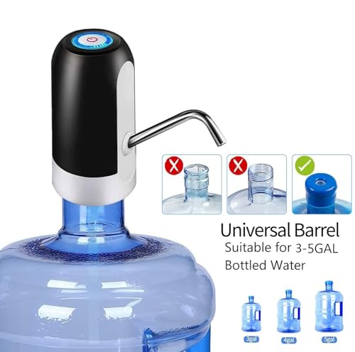 Myvision 5 Gallon Water Dispenser Pump Black Portable USB Rechargeable