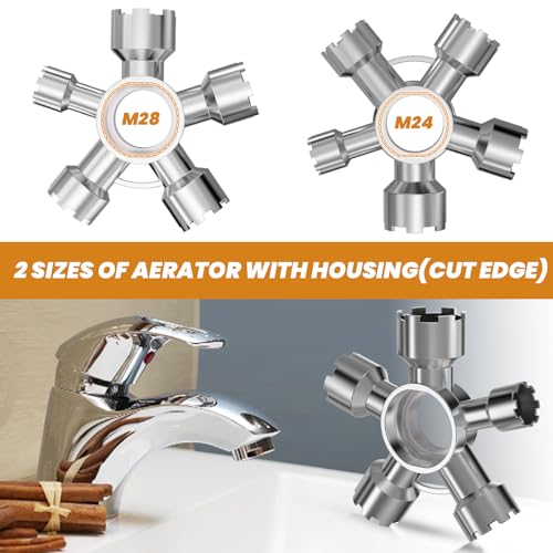 Heavy-Duty 10-in-1 Faucet Aerator Removal Tool - Universal Metal Key for Plumbing