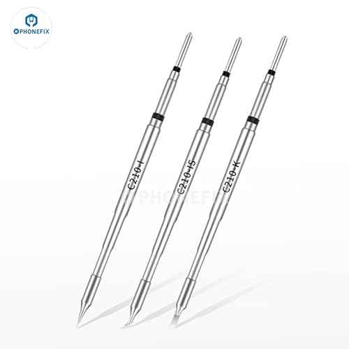 C210 Soldering Iron Tips, Welding Tip Head Replacement Suitable For T210 Handle, Heating Core For JBC GVM OSS Aixun Soldering Station PHONE Repair Consumables Tools (C210-K)