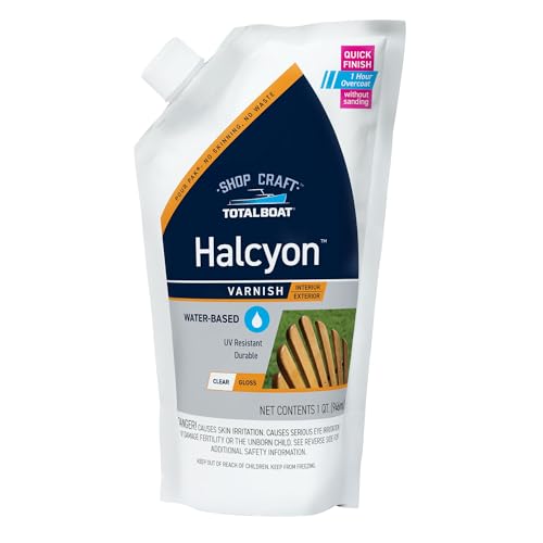 TotalBoat Halcyon Water-Based Marine Varnish - Clear Gloss Quart