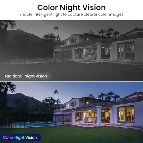 AOQEE 2K WiFi Security Cameras for Home Indoor/Outdoor - 2 Pack, Full Color Night Vision, Motion & Audio, Waterproof, Easy Install