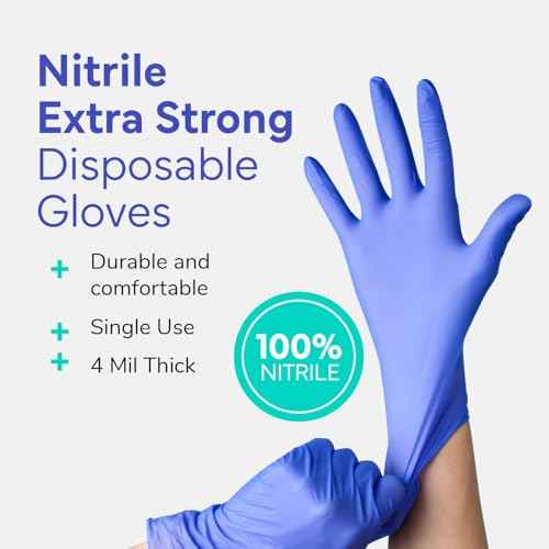 OWELL¢ç Blue Medical Exam Nitrile Gloves ? 4 Mil, Powder-Free, Latex-Free, Chemo Rated, Drug Resistant Disposable Gloves
