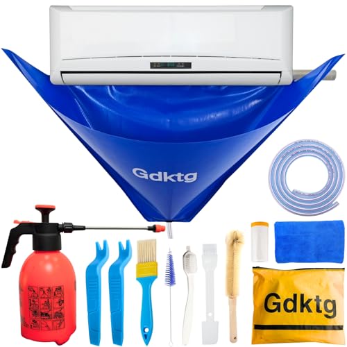 Gdktg Small Mini Split AC Cleaning Kit with 2L Pressure Sprayer - Includes Brushes & Accessories