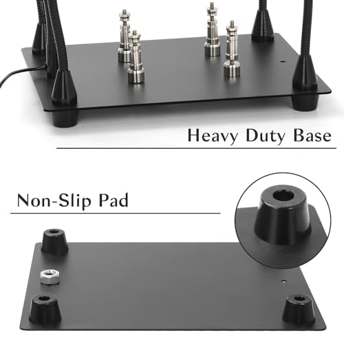 Helping Hands Soldering Magnifying Glass, Upgrade Soldering Station with 3X LED Magnifying Lamp, Metal Circuit Board Holder, 4 Flexible Metal Arms Heavy Duty Base Electronic Repair Tool for Soldering