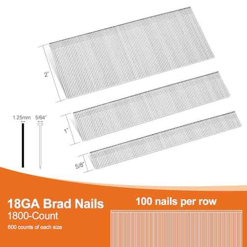 4200-Count 18 Gauge 1/4" Narrow Crown Staples (1-1/2" 1-1/4" 1" 3/4" 1/2") & 18GA Brad Nails (2" 1" 5/8"), Heavy Duty Galvanized Upholstery Staple for Pneumatic/Electric Stapler Gun/Brad Nailer