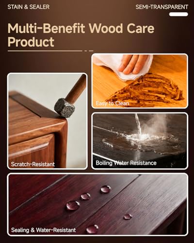 COATEZ Brown Walnut Wood Stain & Sealer in One - 6.35 Fl Oz, Indoor & Outdoor Finish