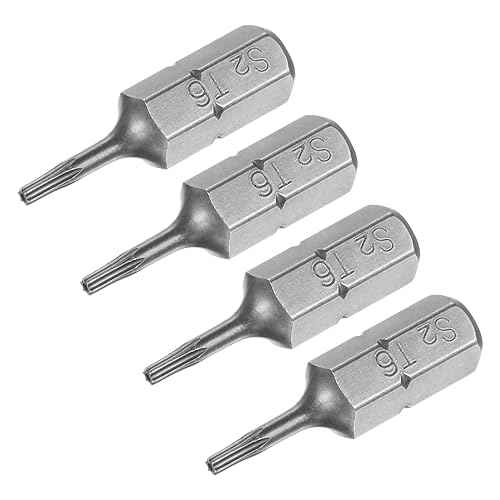 uxcell Torx Bits 1/4 Inch Hex Shank 25mm Length Magnetic Screwdriver T6 Screw Driver Bit S2 Alloy Steel 4pcs