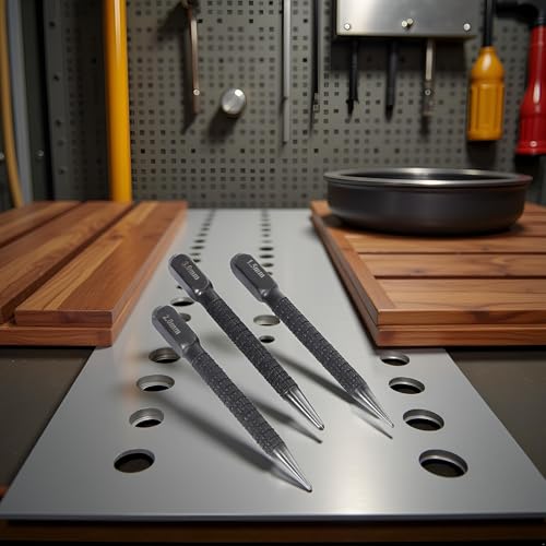 3Pcs Black High-Carbon Steel Center Punch Set Non Center Punch for Alloy Steel Metal Wood Marking Drilling Tool Center Punches Punches Hand Tools,Tools and Home Improvement 10cm