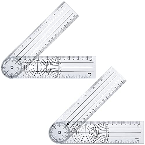 2 Pcs Clear Protractor Goniometer with 7 Inch Arm – Angle Finder
