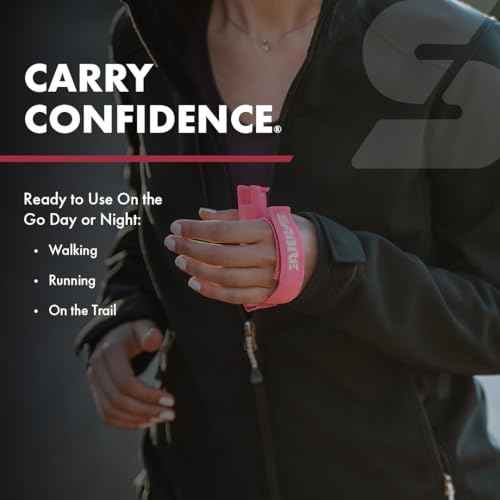 SABRE Runner Pepper Gel, Maximum Police Strength OC Spray, Reflective Hand Strap for Easy Carry & Quick Access, 0.67 fl oz, Secure & Easy to Use Safety, Optional Clip-On Alarm & LED Armband Combos