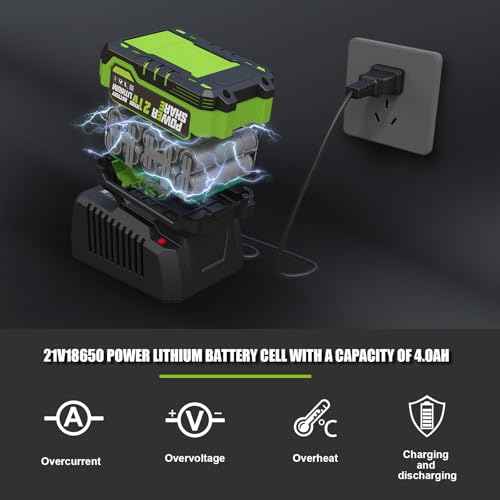 L FINE Cordless Impact Wrench 1/2 inch, 600N.m (405Ft-lbs) Power Impact Drill Kit Tools, 3200RPM High Torque Brushless Motor Impact Driver, 2 x 4.0Ah Battery, 5 Sockets, Charger, Electric Impact Gun