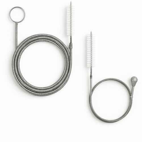 2-Pack Long Pipe Cleaners - 61" & 40" Stainless Steel Tube Cleaning Brush Set, Flexible Sunroof Drain Cleaning Tool for Sink, Refrigerator, Aquarium, Car Maintenance