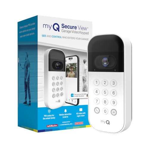 Chamberlain myQ Smart Garage Video Keypad with Wide-Angle Camera & Custom PIN, Smartphone Control