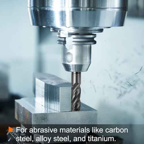 HARFINGTON Carbide Square Nose End Mill Bit 1/16" Cut Dia 4 Flutes TiAlN Coated Milling Cutter for Hardened Steel Metal (1/16" Shank 1" Cut Length 3" Long 30 Degree HRC53-55)