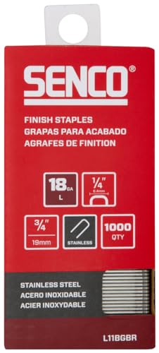 SENCO 3/4 Inch Stainless Steel Staples 18GA for Cabinets Upholstery 1,000 Ct